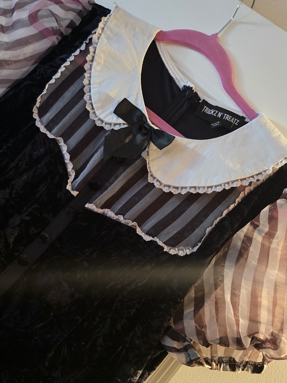 Dolls Kill Black Velvet Gothic Doll Dress (Malice In Wonderland) - Picture 3 of 6